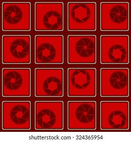 Seamless background with camera shutter symbols for your design