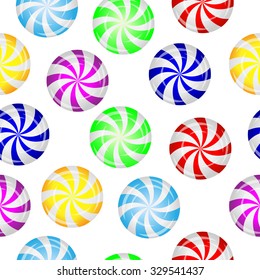 Seamless background with candies, vector illustration