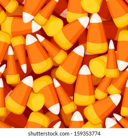 Seamless Background With Candy Corn. Vector Illustration.