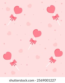 seamless background with candy shaped heart, valentine seamless background