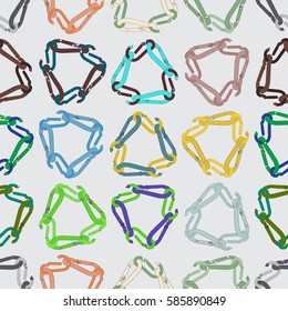 Seamless background with carabiners climber