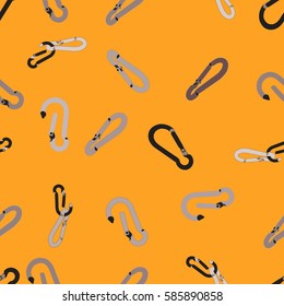 Seamless background with carabiners climber