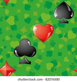 Seamless background with card suit, vector illustration