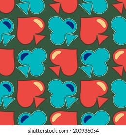 Seamless background with card suits 