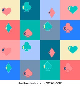 Seamless background with card suits 