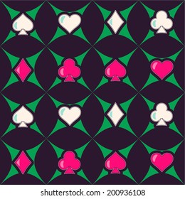 Seamless background with card suits 
