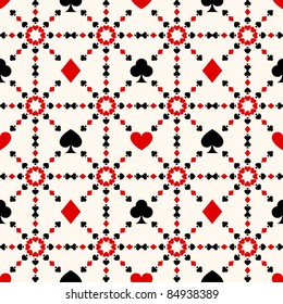 Seamless background with card suits