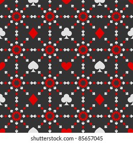 Seamless background with card suits