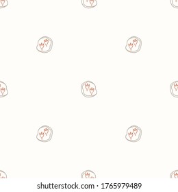 Seamless Background Carnivore Dino Foot Print Fossil Gender Neutral Baby Pattern. Simple Whimsical Minimal Earthy 2 Tone Color. Kids Nursery Wallpaper Or Boho Cartoon Animal Fashion All Over Print.