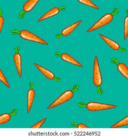 Seamless background of carrots of different sizes. Vector illustration.Pattern.
