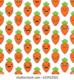 Seamless background with Carrots emotions.