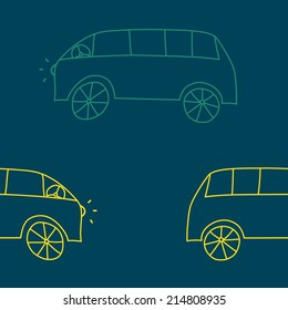 Seamless background with cars 