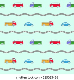 Seamless background with cars 