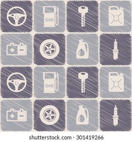 Seamless background with  cars icons for your design