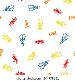 seamless background with cartoon robots