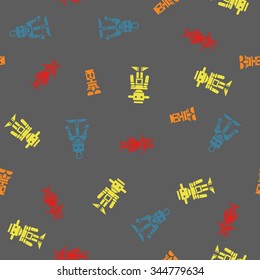 seamless background with cartoon robots