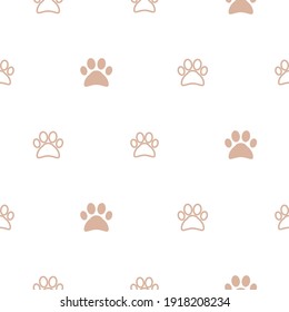 Seamless background with cat and dog paws prints.