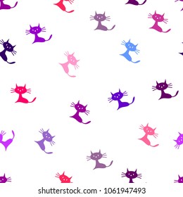seamless background with cats 