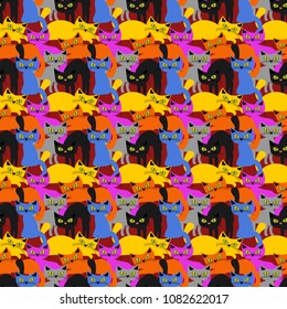 seamless background with cats 