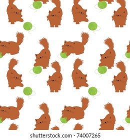seamless background with cats and clews