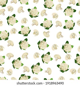 Fondo de coliflor sin foco. El fondo de la col rizada es impecable. Alimentos ecológicos y saludables frescos, dietéticos y vegetarianos. Ilustración vectorial.