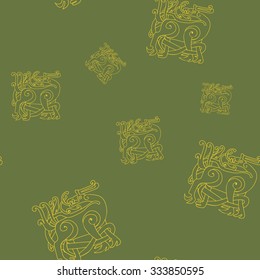 Seamless background with celtic art and ethnic ornaments for your design