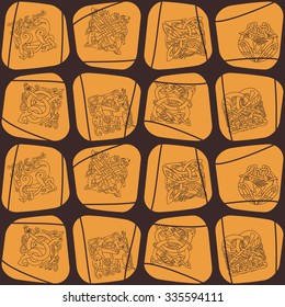 Seamless background with Celtic art and ethnic ornaments for your design