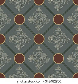 Seamless background with Celtic art and ethnic ornaments for your design
