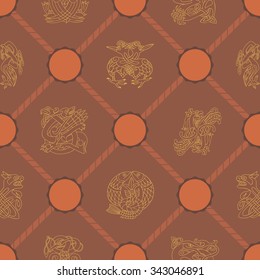 Seamless background with Celtic art and ethnic ornaments for your design