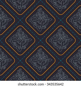Seamless background with Celtic art and ethnic ornaments for your design