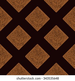 Seamless background with Celtic art and ethnic ornaments for your design