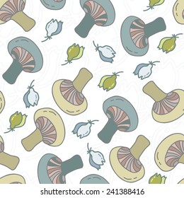 Seamless background with champignon.