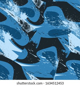 Seamless background with chaotic shapes, grunge spots.