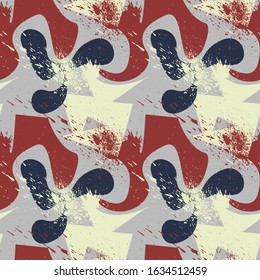 Seamless background with chaotic shapes, grunge spots.