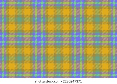 Comprobación del fondo sin inconvenientes. Patrón de armazón de textura. Tartán textil de tela vectorial en colores verde y azul.