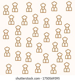 Seamless background with chef home and restaurant, vector pattern