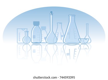 Seamless background of chemical laboratory. Vector illustration