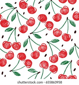 Seamless background with cherry.