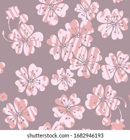 seamless background with cherry flowers, vector design