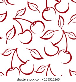 Seamless background with cherry silhouettes. Vector illustration.