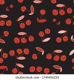 seamless background with cherry, vector design for paper, fabric.