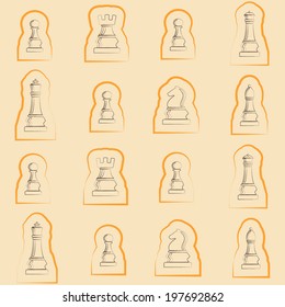 Seamless background with chess figures
