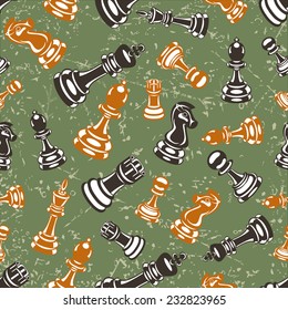 Seamless background with chess figures