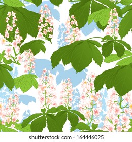 Seamless background with chestnut flowers