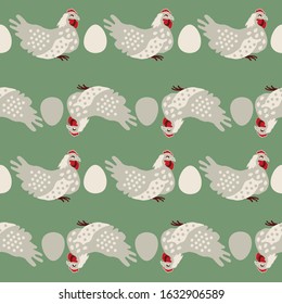 seamless background with chicken and egg, vector design