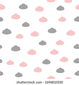 Nahtloser Hintergrund im kalten Stil mit Wolken. Vektorillustration