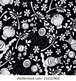Seamless background for children with owls