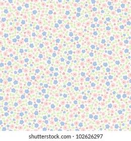 Seamless background with children in small florets