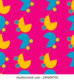 seamless background with children's stroller for your design