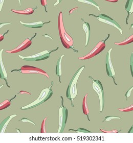 Seamless background with chili pepper